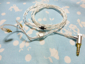 切込み入り MMCX 銀メッキOFC 八芯 ブレイド 編み 4.4mm5極 L字 ( 3.5mm3極 変更可) Shure JVC Campfire Audio Cayin N8 R2R2000 ZEN DAC