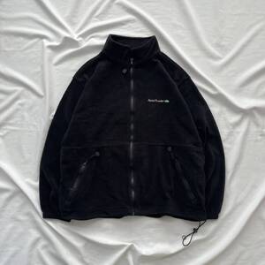 アメリカ製 USA製 California OUTER WEAR フリースジャケット 黒 ブラック オーバーサイズ ストリート 刺繍ワンポイント 2X 送料込