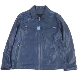 極美品□ポータークラシック PC SINGLE RIDERS JACKET W/LOVE&PIECE SILVER 裏シルク100％ レザー ライダースジャケット L 日本製 正規品