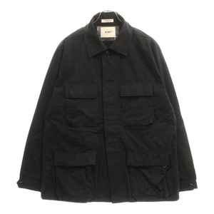 WTAPS ダブルタップス 18AW JUNGLE LS SHIRT ジャングル ロングスリーブ ミリタリー シャツ ブラック 182WVDT-SHM02