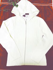 ★未使用 ラルフローレン Ralph Lauren ジップアップ ニットパーカー ジャンパー カーディガン フード ホワイト 160★