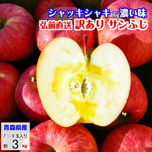 家庭用 りんご サンふじ 訳あり リンゴ 林檎 3kg 青森産 葉とらず ふじ フジ 富士 冨士 産地直送