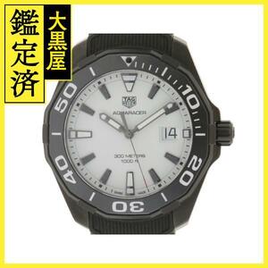 TAG　HEUER 　タグ　ホイヤ―　アクアレーサー　ホワイト文字盤　クオーツ　メンズ腕時計【433】