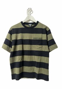 ショット SCHOTT ボーダー 半袖 カットソー Tシャツ M カーキ トップス メンズ