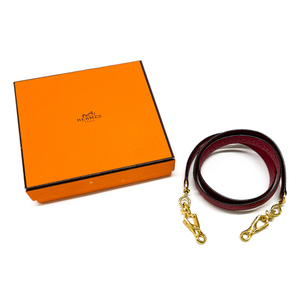 エルメス HERMES ショルダーストラップ フィヨルド G金具 ケリー用 バンドリエール レッド 美品 中古 mah11015