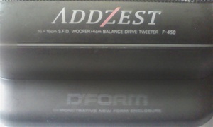 ADDZESTアゼストスピーカー音出し確認済み！D’FORM、F-450、SFD　EOOFER/４㎝BALANCE　DRIVETWEETER１６X16、MAX100W格安！