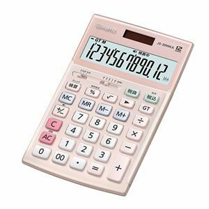 【新品】電卓 ジャストサイズ ピンク JS-20WKA-PK-N