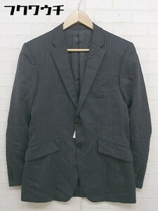 ◇ TAKEO KIKUCHI タケオキクチ ストライプ シングル2B 長袖 テーラードジャケット サイズ2 グレー メンズ
