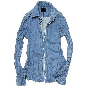 定価5万 junhashimoto WRINKLE HOOK DENIM SHIRT 3 ジュンハシモト リンクルホックデニムシャツ akm wjk 1piu ブルゾン