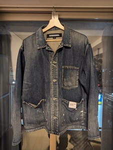 送料無料　sizeL NEIGHBORHOOD ネイバーフッド 23AW WASHED SHORT COVERALL ショートカバーオール デニムジャケット 232XBNH-JKM03 