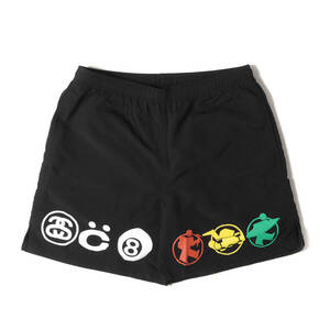 美品 STUSSY ステューシー パンツ サイズ:M 22SS CACTUS PLANT FLEA MARKET /CPFM ウォーター ショーツ Icon Water Shorts ブラック