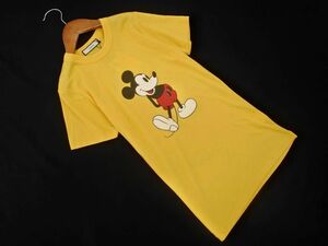 ネコポスOK 新品 jouetie ジュエティ Disney ディズニー ミッキー プリント Tシャツ sizeM/黄 ■◆ ☆ eec2 レディース