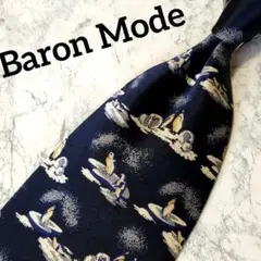 ✺Baron Mode✺ネクタイ　ペンギン柄　南極　ダークネイビー