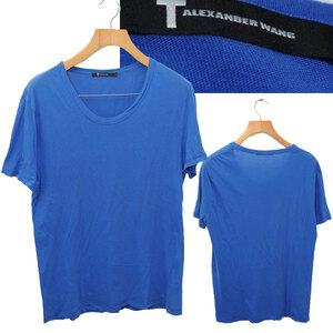 ★【送料無料 USED品】T by ALEXANDER WANG ティーバイアレキサンダーワン Uネック 定番 やや薄手 カットソー Tシャツ サイズS ブルー系