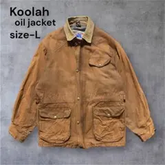 80s KOOLAH オイルジャケット カナダ製 コットン L ブラウン