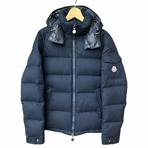 モンクレール MONCLER MONTGENEVRE ウール フランネル フーデッド ダウン ジャケット 1 紺 ネイビー 1 54272 ☆AA メンズ