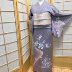 ［9468］訪問着 美品 洋花文様 ぼかし染 正絹 着物 袷