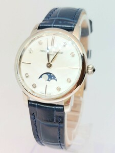 1852　美品 FREDERIQUE CONSTANT フレデリック・コンスタント スリムライン FC-206MPWD1S6 8Pダイヤ クォーツ レディース 稼働品 現状品