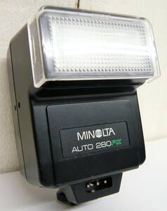 レトロ 当時物 RETRO CAMERA MINOLTA「ミノルタ フィルムカメラ 用品 アクセサリー ストロボ AUTO 280PX ジャンク」Made in japan 日本製