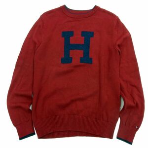 ■TOMMY HILFIGER セーター クルーネック ビッグH コットンニット 秋冬物 トミーヒルフィガー メンズ 1円スタート