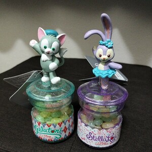 上海ディズニーランド　ジェラトーニ&ステラルー　フィギュア付きプラスチックケース入りミックスフレーバーキャンディー　小物入れ