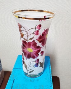 ボヘミア グラス チェコスロバキア 花瓶　未使用品　長期間保管品