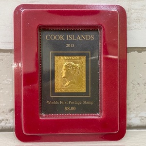 2013年 COOK ISLANDS GOLD Stamp ペニーブラック クック諸島 金箔切手 ＄8.00 K22金箔