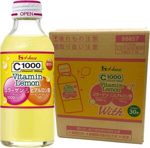 C1000 ビタミンレモン コラーゲン&ヒアルロン酸 With 140ml×30本 ハウスウェルネスフーズ