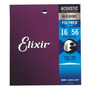 エリクサー ELIXIR 11125 ACOUSTIC POLYWEB Resonator 16-56 アコースティックギター弦