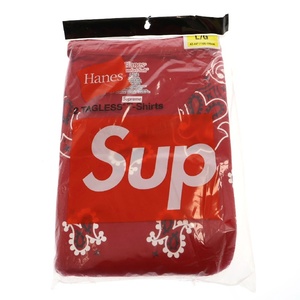 SUPREME シュプリーム 22AW×Hanes Bandana Tagless Tee ヘインズ バンダナ総柄プリント半袖Tシャツ 2枚セット レッド