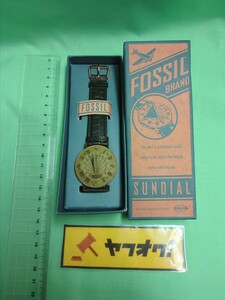 SUNDIAL FOSSIL　フォッシル　日時計　珍品　ブラック　サンダイアル　未使用　レトロ　腕時計　レア　90’s