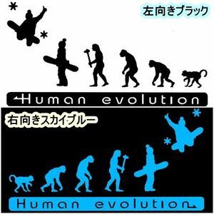 人類の進化 20cm【スノーボード編B】ステッカー DC1