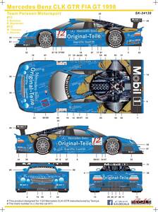 SKdecal SK24139 1/24 size Mercedes Benz CLK GTR FIA GT 1998 シルクスクリーンデカール