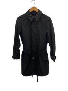 Engineered Garments◆トレンチコート/1/ポリエステル/BLK/無地/襟部分汚れ有