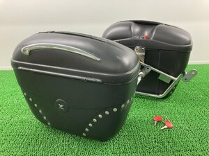 ドラッグスター1100 パニアケース 左右 ヤマハ 純正 中古 バイク 部品 ワイズギア VP10J ドラッグスター250 VP13J 鍵 ステー付き