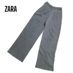 ZARA ザラ USA S 日本M相当 カットワーク スウェット バギーパンツ