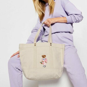 新品未使用 ラルフローレン ミディアム ポロベアートートバッグ 男女兼用 コットンキャンバス POLO RALPH LAUREN Canvas Tote