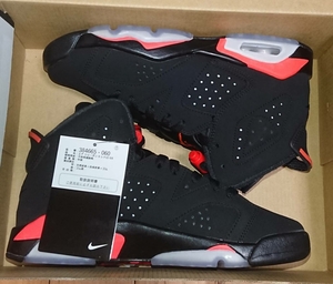 NIKE AIR JORDAN 6 GS RETRO BLACK INFRARED ナイキ ジョーダン6 インフラレッド 23cm