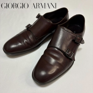 ジョルジオアルマーニ Giorgio Armani ダブルモンクレザーシューズ