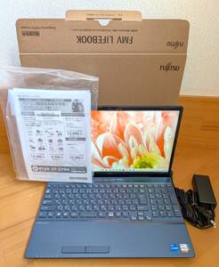 【新品同様】富士通 FMV LIFEBOOK AH53/F3 FMVA53F3L i7 1195G7/メモリ 16GB/SSD 512GB/ブルーレイ/15.6型 光沢/Win11/office付 22年6月製