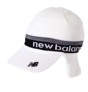 即決新品 New Balance GOLF 2WAY 折り返しイヤーカバー ニット帽 ホワイト フリーサイズ ニューバランス ゴルフ