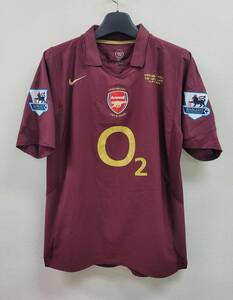 05-06アーセナル Arsenal(A)#10 ベルカンプ 半袖 Nike ハイベリー最後の試合 プレミアリーグ仕様 M