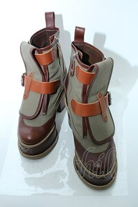 【USED】Vivienne Westwood / Ｗベルトショートブーツ 39 ブラウンｘカーキ 【中古】 S-24-03-31-024-sh-AS-ZS