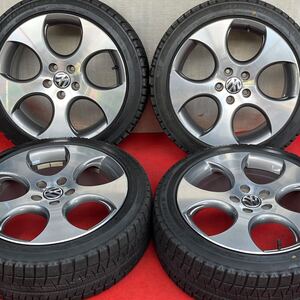 RONAL製。VW フォルクスワーゲン ゴルフ6 GTI 純正 18インチ×7.5J +51 112 5H BRIDGESTONE 225/45R18スタッドレス。パサート ザビートル