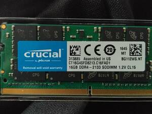 Crucial 16GB ノート用メモリ DDR4 CT16G4SFD8213