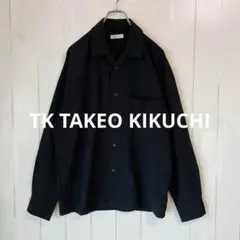 TK TAKEO KIKUCHI ブラックシャツ トロミ BLACK