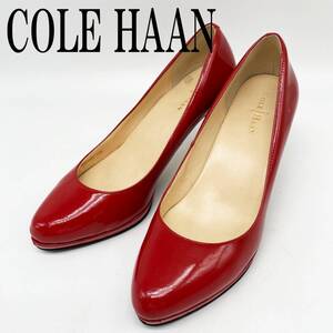 SQ90/COLE HAAN コールハーン パンプス ヒール 5.5B エナメル レディース レッド