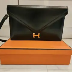 エルメス HERMES リディ クラッチバッグ ボックスカーフ ブラック