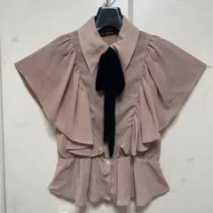 ZARA ピンクチュールブラウス