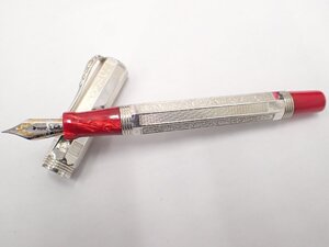 ◆◇美品　Montegrappa　モンテグラッパ　万年筆　M字　スペシャルリザーブ1996　750ペン先　スターリングシルバー　限定0296/2388本　銀細